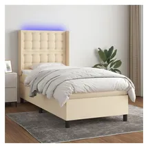 vidaXL Boxspringbett 90 x 200 cm Creme