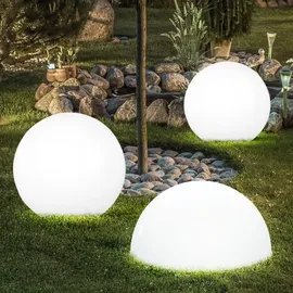 ETC Shop Kugelleuchte Kunststoff 3er Set spritzwassergeschützt Solarzelle weiß