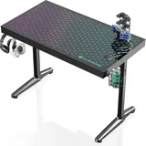 luxuskollektion Gaming Tisch 110cm Glass Schreibtisch RGB