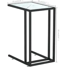 vidaXL Computer-Beistelltisch Weiß Marmor 50x35x65 cm Hartglas