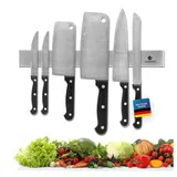 Exitoso Edelstahl Magnetleiste Messer selbstklebend - Kleben und Bohren mit 3M Klebeband - Magnetischer Magnet Messerhalter Messerleiste magnetisch - Messer Magnetschiene für Messer Magnetleiste