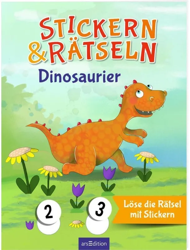 Stickern & Rätseln Ab 3: Stickern & Rätseln - Dinosaurier, Kartoniert (TB)