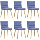 vidaXL Esszimmerstuhl Esszimmerstühle 6 Stk. Jeansblau Stoff (6 St) blau