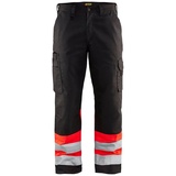 BLÅKLADER Blakläder unisex Warnschutzhose 1564 schwarz, leuchtrot Größe 24
