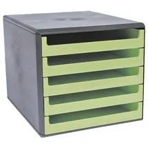 Böttcher-AG Schubladenbox 5 Schübe anthrazit/lime-green