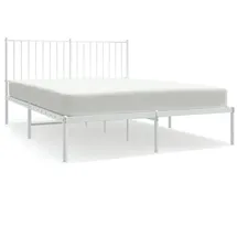 vidaXL Bettgestell mit Kopfteil Metall Weiß 140x200 cm