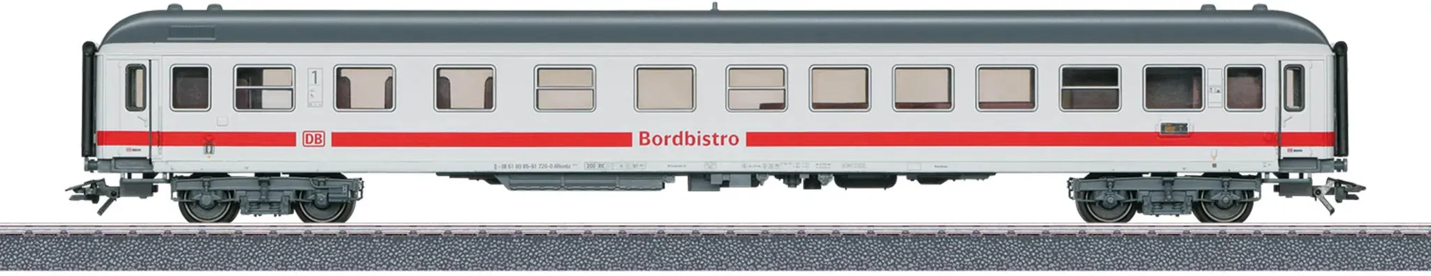 Personenwagen MÄRKLIN "IC Schnellzugwagen Bistro-Café DB AG -40502", weiß, Modelleisenbahn-Fahrzeuge, Kinder