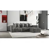 Möbeldreams Ecksofa Amora Grau, Cordstoff, Samt, Couch in L-Form