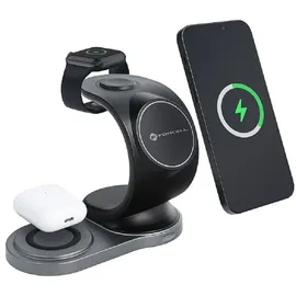 forcell Wireless drahtloses Ladegerät 3in115W Segel Mag Ladegerät Unterstützung MagSafe Schwarz - Schwarz