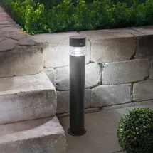 esotec Solar Pollerleuchte Edelstahl 49,5 cm inkl. Bewegungsmelder schwarz