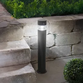 esotec Solar Pollerleuchte Edelstahl 49,5 cm inkl. Bewegungsmelder schwarz