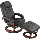 Tectake Fernsehsessel Kunstleder 68 x 77 x 102 cm schwarz inkl. Hocker