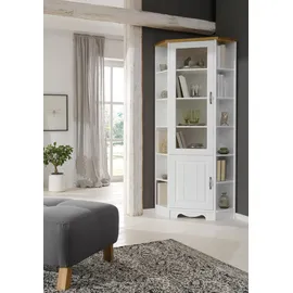 Home Affaire Eckvitrine HOME AFFAIRE "Trinidad", gold (weiß honigfarben), Schränke, Höhe 188 cm, FSC zertifiziertes Massivholz