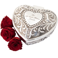 Herz aus Rosen, Herz-Schatulle gefüllt mit 6 Infinity-Rosen, mit Ihrem persönlichen Wunschtext graviert, ca. 12 x 11 cm lang, inkl. Echtheitszertifikat