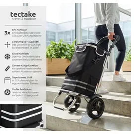 Tectake Einkaufstrolley Schwarz 46 x 38