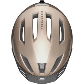 ABUS Pedelec 2.0 Fahrradhelm mit Rücklicht und Regenhaube - für den Stadtverkehr - Damen Herren - gold M Gold (champagne gold), M (52-57 cm)