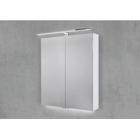 Spiegelschrank 60 cm LED Chrom Beleuchtung Doppelspiegeltüren Beton Anthrazit
