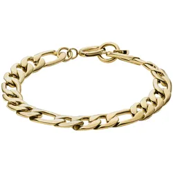 Armband FOSSIL "Schmuck Geschenk Rowan, Armkette Stegpanzerkette", gold (gelbgoldfarben), Armbänder, Damen, Edelstahl