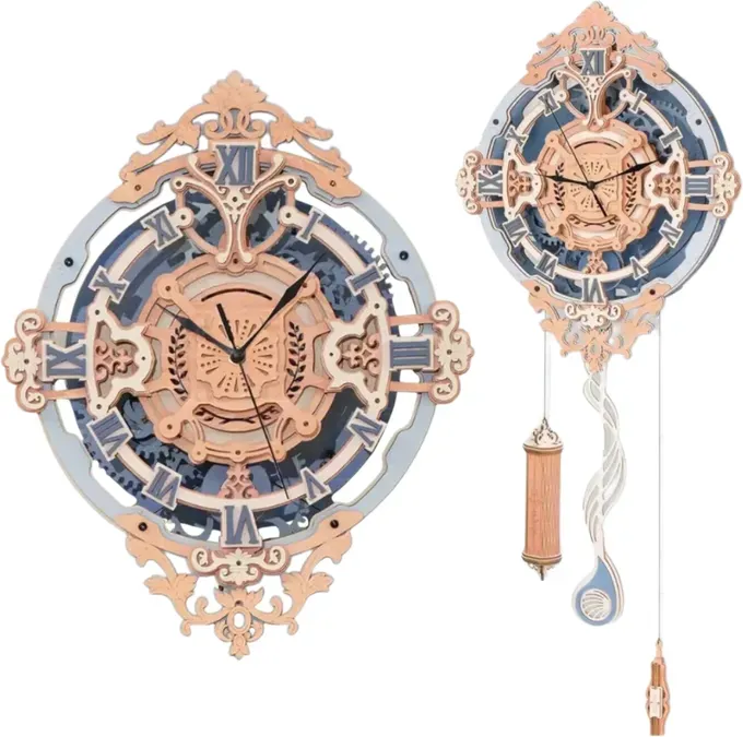 Robotime ROKR Romantische Noten Wanduhr 3D Holzpuzzle Bauspielzeug 29.8 x 10.7 x 66.4cm 1PC, Heimdekoration, Bücherregal-Dekoration, Bastelgeschenke für Erwachsene und Jugendliche, Lernspielzeug
