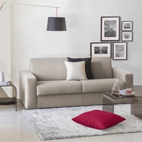Talamo Italia Schlafsofa Elisabetta 3-Sitzer Sofa Wohnzimmer Made in Italy Drehöffnung mit Matratze und Lattenrost inklusive, gepolstertem Stoff mit Armlehnen, 220 x 95 x 90 cm, Farbe Taupe