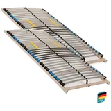 Sleepneo Lattenrost, Braun, Holz, Buche, 7-Zonen, 180x200 cm, Hergestellt in Deutschland, Federholzleisten verleimt, Federleisten mit Duokappen, individuelle Liegehärteeinstellung, Mittelgurt, verstellbar, Schlafzimmer, Lattenroste