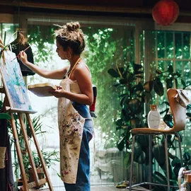 Relaxdays Blumenvase Gesicht, weiß