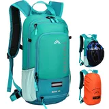 LOCAL LION ONETOALL Fahrradrucksack Klein 10L mit Regenschutz und Helmnetz, Skirucksack für Damen und Herren, Kleiner Wanderrucksack Wasserdicht zum Skifahren Radfahrren Wandern Tagestour - 10x23x47 cm