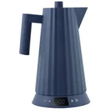 Alessi Elektrischer Wasserkocher mit Temperaturregelung Plissé blau 1,7l