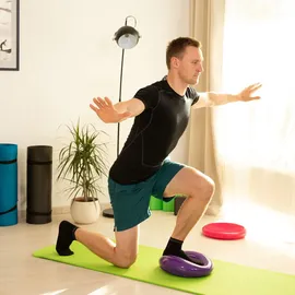 Relaxdays Balance-Kissen mit Luftpumpe blau