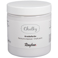 Rayher Chalky, Kreidefarbe auf Wasserbasis, weiß, für Shabby-Chic, Vintage- und Landhaus-Stil-Looks, Dose 230 ml, 35048102