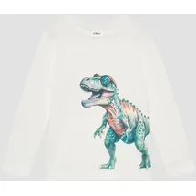 s.Oliver Longsleeve mit Fotoprint und 3D-Effekt - weiß|creme - 128/134