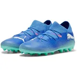 Puma Future 7 Match MG Jr Soccer Shoe, Bluemazing White-Electric Peppermint, 34.5 EU