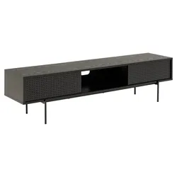 Ebuy24 Angus TV Tisch 2 Schiebetüren, Esche dekor schwarz.