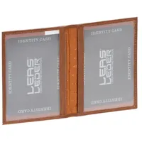 LEAS Ausweismappe- & -hülle mit 2 Sichtfenstern Echt-Leder, Cognac Card-Collection