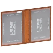 LEAS Ausweismappe- & -hülle mit 2 Sichtfenstern Echt-Leder, Cognac Card-Collection