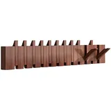 Wandgarderobe aus massivem Buchenholz, 4/8/10/12 Klapphaken im Piano-Design, klappbare Garderobenhaken für Flur, Eingangsbereich – retro Hakenleiste mit Schrauben montierbar(Black,80cm/31.4in)