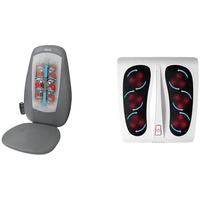 HoMedics Shiatsu-Massagesitz & Shiatsu Fußmassagegerät Elektrisch - Massagegerät für Füße inkl. 18 Massageköpfen, tiefenwirksame Fußpflege mit Wellness Wärmefunktion - Weiß