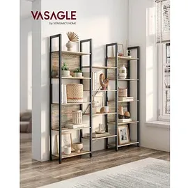 VASAGLE Bücherregal eiche, schwarz 158,0 x 24,0 x 166,0 cm