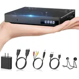 Mini DVD Player Eingebauter HiFi-Lautsprecher, HDMI DVD Player für TVs Memory Playback Funktion, Kompakter DVD Player, Alle Region Free DVD Player unterstützen USB Wiedergabe mit HDMI, RCA-Kabeln