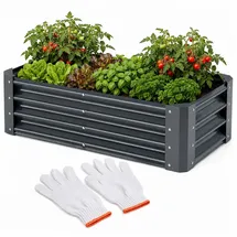 onbest Metall Hochbeet XXL 120 x 60 x 30 cm Anthrazit