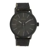Oozoo Lederarmband Camouflage Schwarz 45 mm - Schwarz