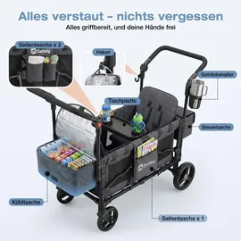 Sekey Bollerwagen Faltbar Zwillingsmodus schwarz