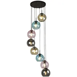 Mardi Gras II 8-flammige Multi-Drop Pendelleuchte bunte Gläser