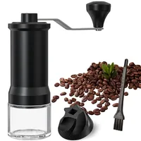 BDHYYM Handkaffeemühle,Kaffeemühle Manuell,Manuelle Kaffeemühle mit Hochpräzisen Keramik Kegelmahlwerk,Präzise Mahlgradeinstellung,30-Stufig Einstellbar,für Espresso bis French Press,Schwarz