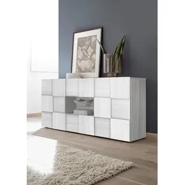 INOSIGN Sideboard Dama Breite 181, Kommode 2 Türen u. 2 Schubkästen, Anrichte, Front in 3D-Optik, viel Stauraum, verschiedene Farben weiß