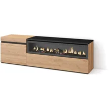 SKRAUT HOME Lowboard 150x45 cm Eiche/Schwarz Melamin