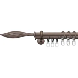 Gardinenstange LIEDECO "Esp Blatt" Gr. 2, braun (rost), L:160cm Ø:16mm, Metall, Gardinenstangen