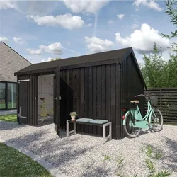 PLUS Multi Gartenhaus 10,5 m2 - 2 Module Doppeltür & Fassade m. Dachpappe / Aluleisten