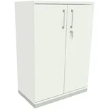 fm Büromöbel Aktenschrank abschließbar für 3 Ordnerhöhen Breite 80 cm »Oldenburg« weiß, 80x113.3x44.2 cm