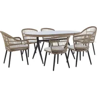 Beliani Aliano II Set 6-tlg. Beige/Schwarz
